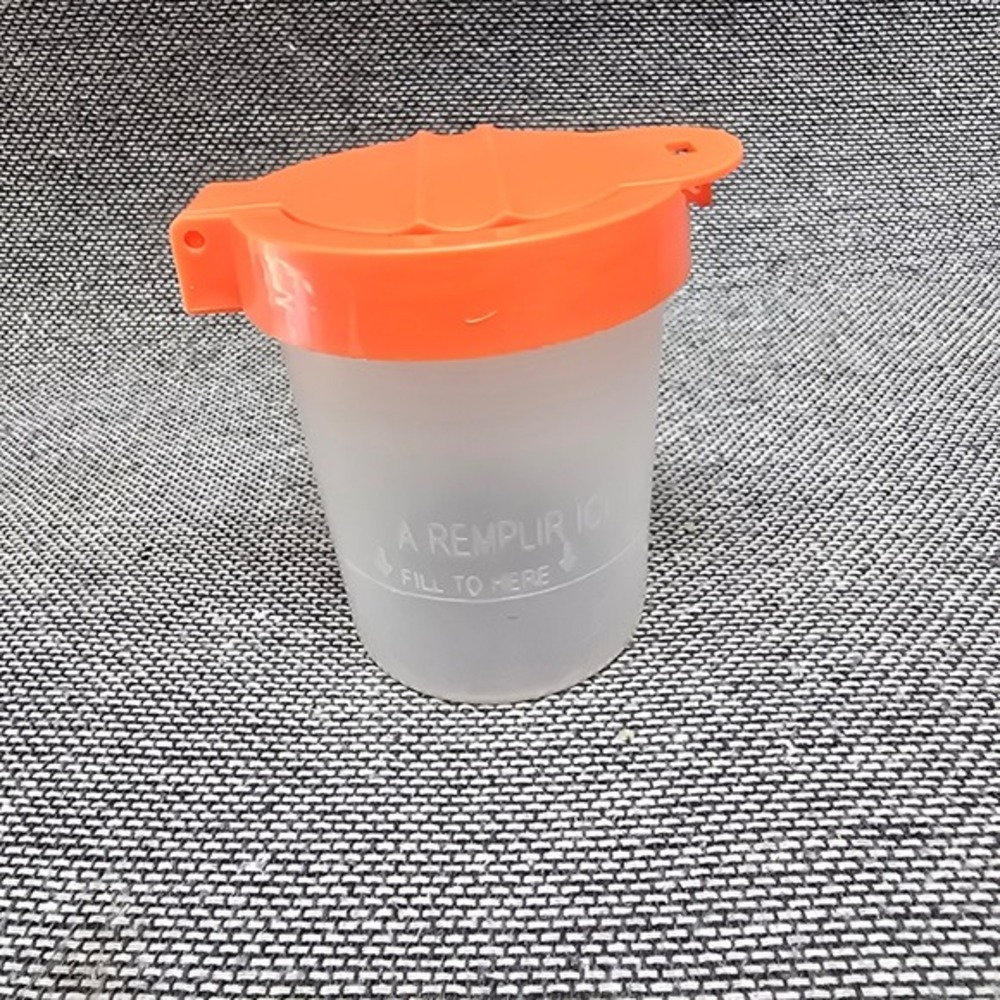 Vintage Sterilite Storage Container Funnel‎ Lid Fill Line Orange Clear Utility